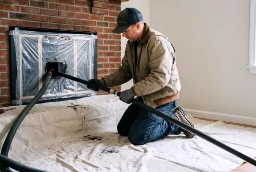 Clean chimney sweep inside a Middletown home